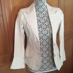 Off White Leather Blazer